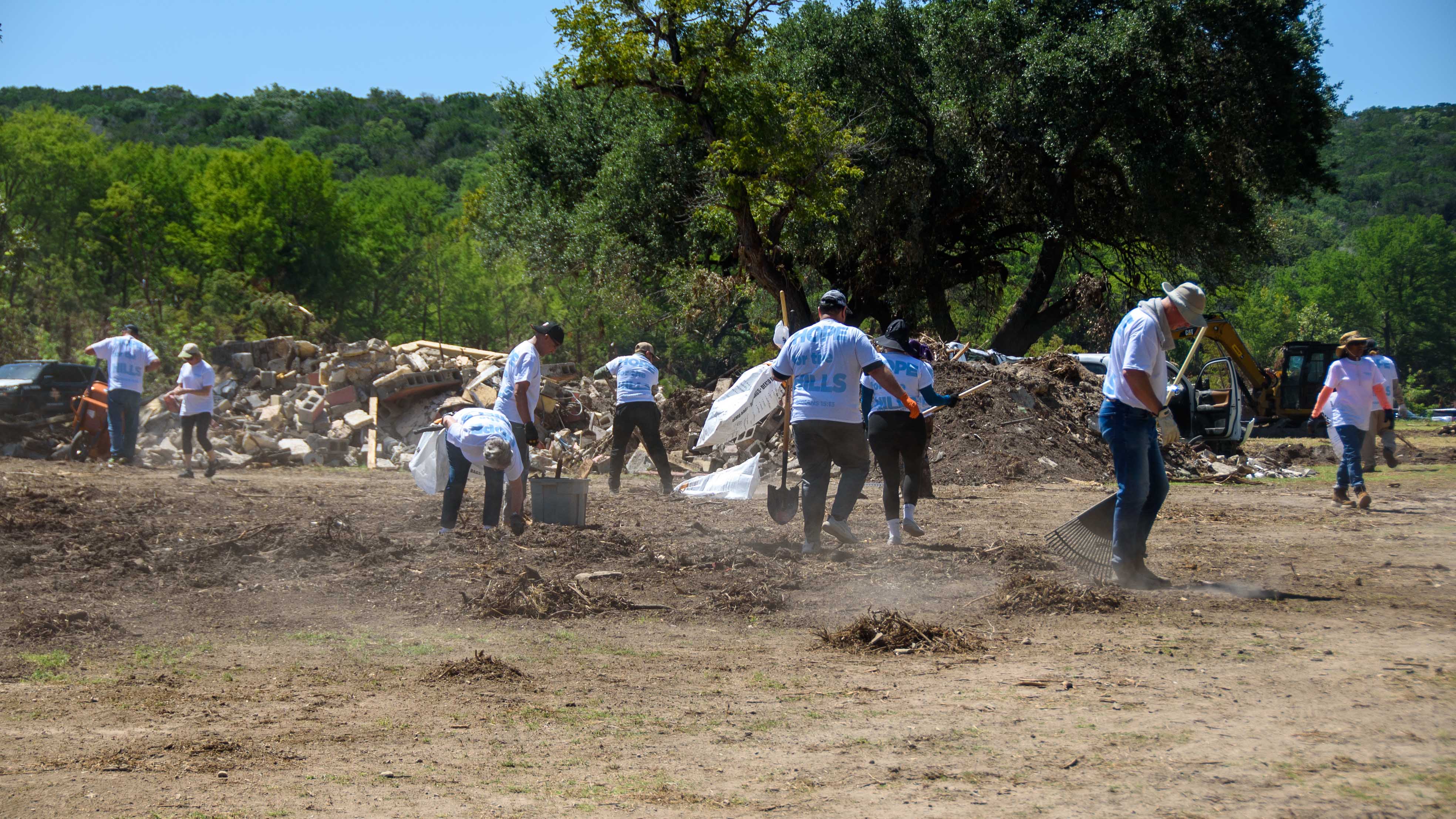 A family packing goods into boxes