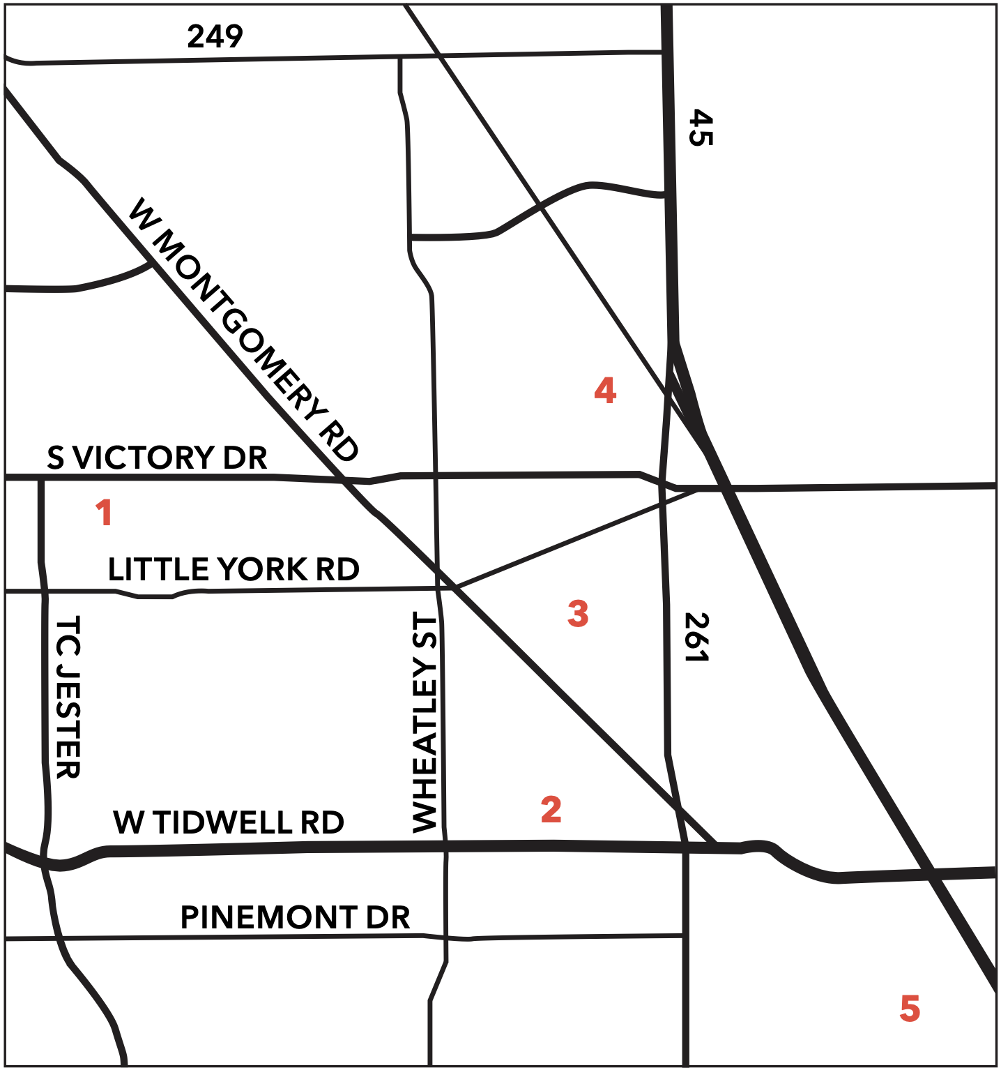 Acres Homes Locations Map
